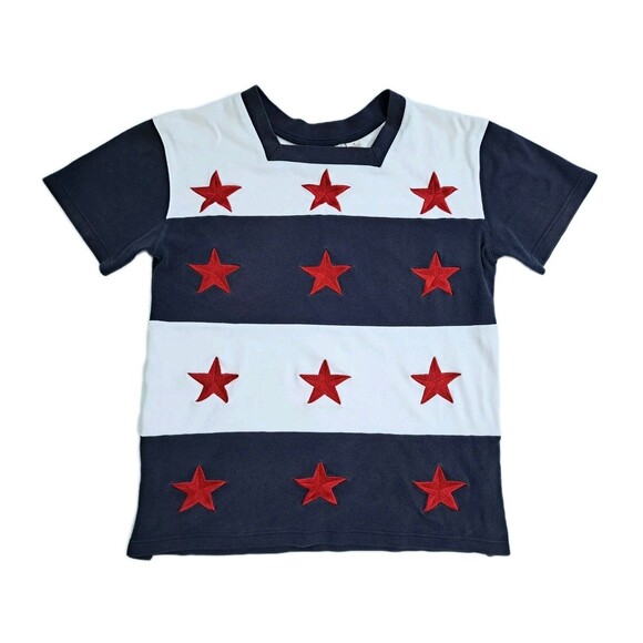 Bechamel Red White Blue Stars Stripe Medium Patriotic 4th July USA Shirt Vintage - Picture 1 of 5